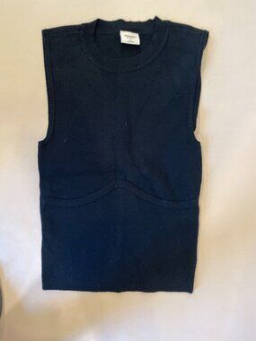Abercrombie & Fitch Black Knit Tank with Underbust Piping